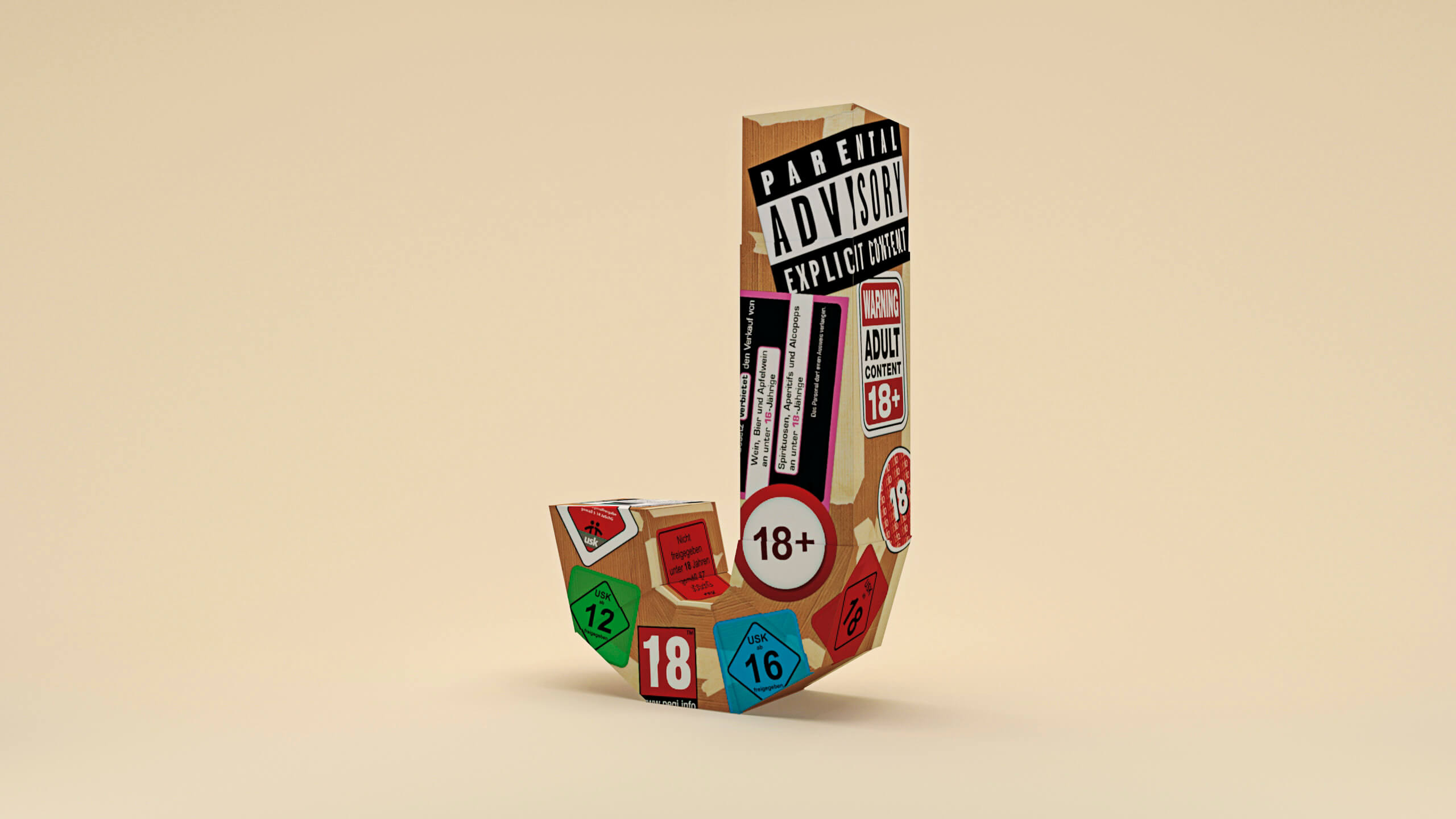 Buchstabe J symbolhaft umgesetzt